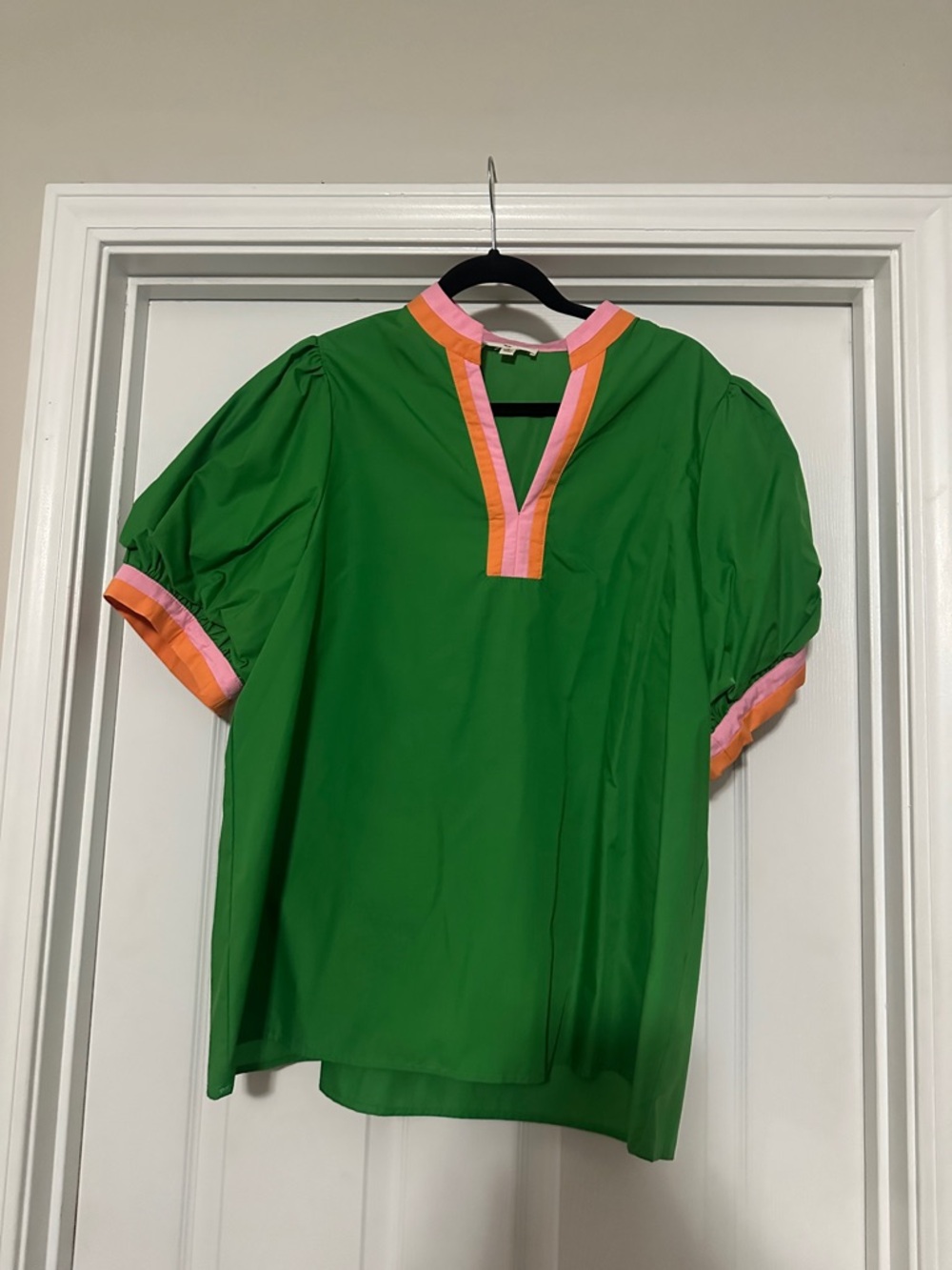 entro Bright Green Top with Pink & Orange Trim